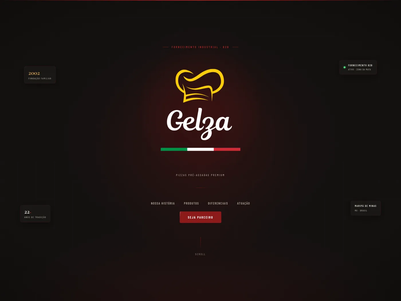 Gelza Pizzas, Site institucional
